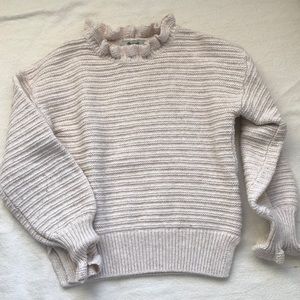 Madewell ruffle neck sweater